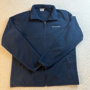 Men’s‎ Columbia Sportswear Company  Navy Fleece Jacket Full Zip W/ Pockets Large